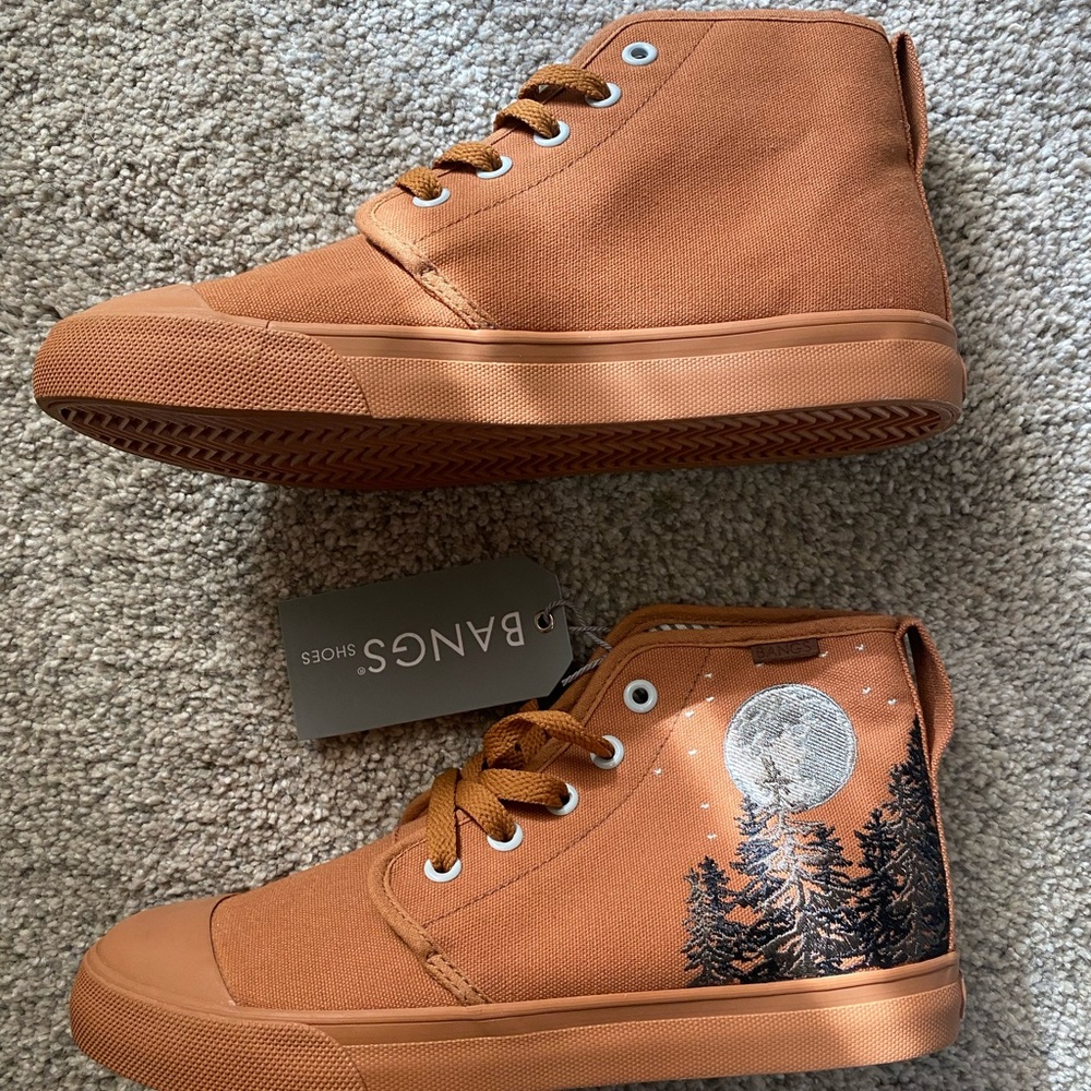BANGS Embroidered High Top Sneakers